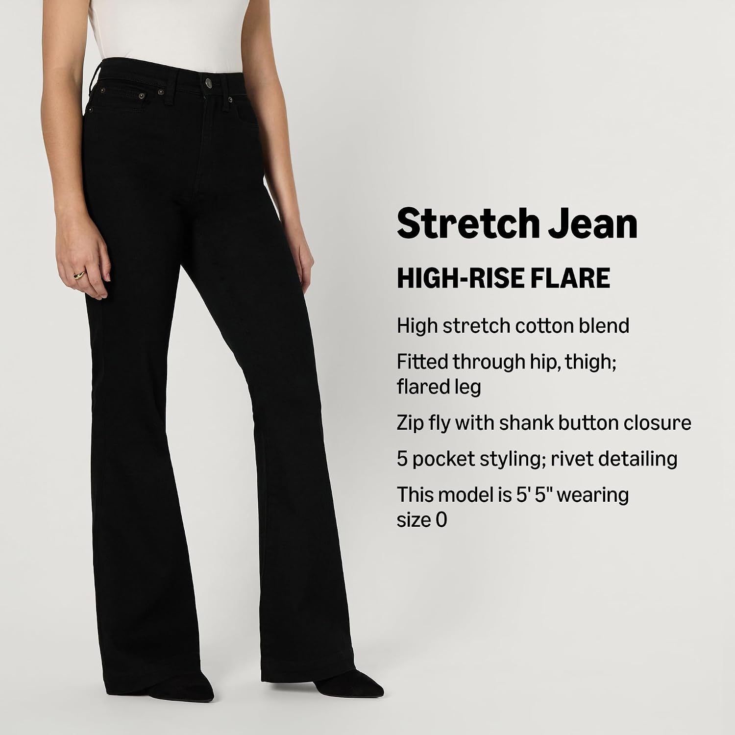 Womens High Stretch Flattering High-Rise Flare Jeans - Image 2