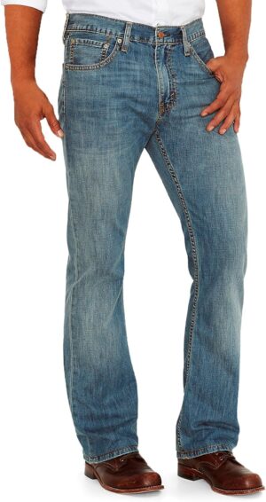 Men Slim Bootcut Jeans